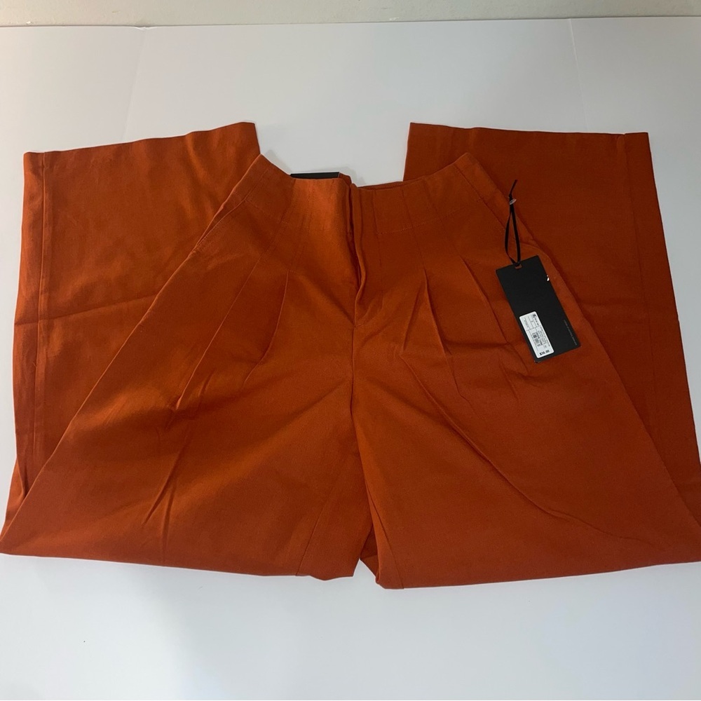 Future Collective Target Rust Orange Pants Wide Leg High Waist Fall Size 0 NEW - Picture 7 of 16